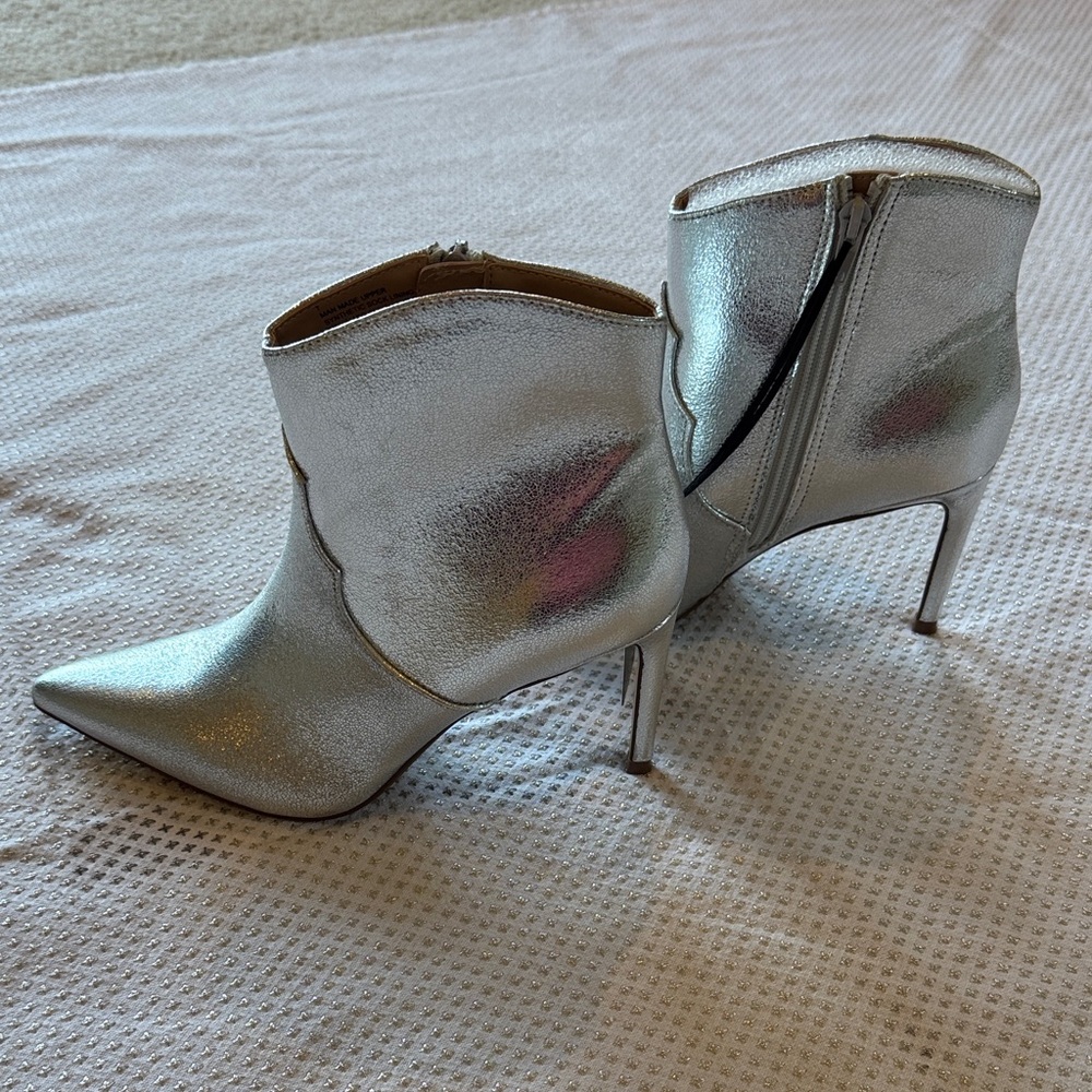 Express Metallic Silver Heeled Boots